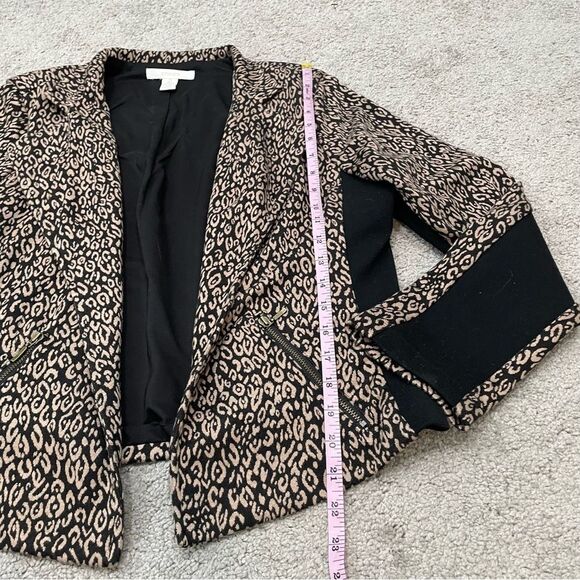 Chico’s Leopard Cheetah Moto Blazer Size 2 / Large (12) - Picture 6 of 10